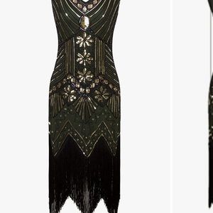 Green Sleeveless Gatsby Dress